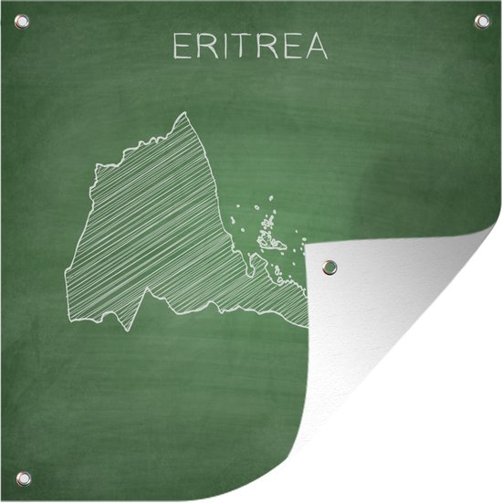 Tuinposters Illustratie van Eritrea op een krijtbord - 50x50 cm - Tuindoek - Buitenposter