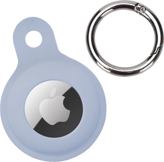 AIRTAG Keychain Housse Grijs Blauw - Siliconen Grijs Blauw AIRTAG Keyring Case - étiquette Air Keychain Siliconen - Grijs Blauw Keychain Porte - AIRTAG - 2 Pièces