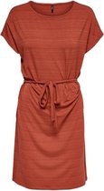 Only Jurk Onlmoster S/s Glitter Dress Jrs 15231204 Cinnabar/gold Metal Dames Maat - 46