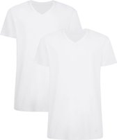 Apollo heren T-shirt Bamboe - V Hals- 2-pack - Wit  - XXL