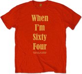 The Beatles Mens Tshirt -M- Quand j'ai soixante-quatre rouge