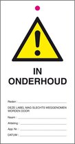 In onderhoud veiligheidslabel, per 10 stuks