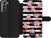 Wallet case - geschikt voor Samsung Galaxy S21 - Floral N°8