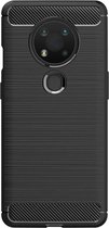 Shop4 - Geschikt voor Nokia 3.4 Hoesje - Zachte Back Case Brushed Carbon Zwart