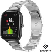 Stalen Smartwatch bandje - Geschikt voor  Xiaomi Amazfit GTS stalen band - zilver - Strap-it Horlogeband / Polsband / Armband