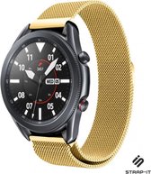 Milanees Smartwatch bandje - Geschikt voor  Samsung Galaxy Watch 3 Milanese band 45mm - goud - Strap-it Horlogeband / Polsband / Armband