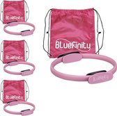 Bluefinity 4x anneau de pilates rose - avec exercices - anneau de fitness - anneau de yoga - anneau de résistance