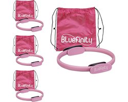 4x pilates ring roze - met oefeningen - fitnessring - yoga ring - weerstandsring