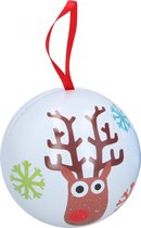 Christmas Gifts Kerstballen Rendier 7 Cm Wit