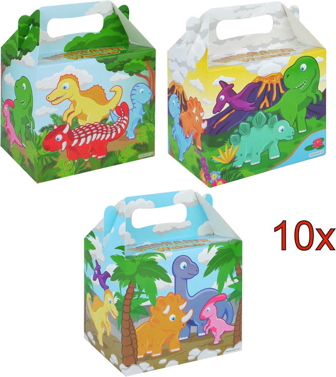 10 STUKS - LUXE DINOSAURUS - Traktatie Doos - INCLUSIEF SPEELGOED - Traktaties Uitdeelcadeaus voor Verjaardagen en Kinderfeestjes — afbeelding 4