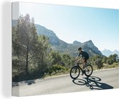 Tableau Toile Vélo - Cyclisme - Montagnes - 60x40 cm - Décoration murale