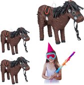 Relaxdays 3 x pinata paard - meisjes - kinderen - leeg - paarden piñata - pony - decoratie