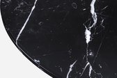 Marmeren Eettafel Rond –  Nero Marquina Zwart (Boog Onderstel) - 110 cm  - Gepolijst