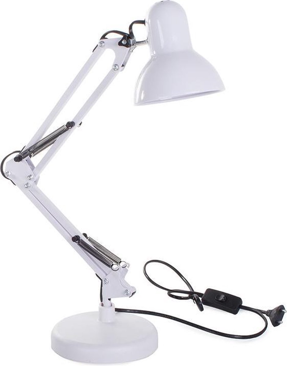 Klassieke bureaulamp retro verstelbaar 40W wit