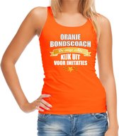 Oranje fan tanktop voor dames - de enige echte bondscoach - Holland / Nederland supporter - EK/ WK kleding / outfit XL