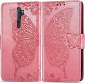 Mobigear Telefoonhoesje geschikt voor OPPO A9 (2020) Hoesje | Mobigear Butterfly Bookcase Portemonnee | Pasjeshouder voor 3 Pasjes | Telefoonhoesje voor Pinpas / OV Kaart / Rijbewi