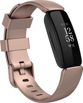By Qubix Geschikt voor Fitbit Inspire 2 & Ace 3 - Sportbandje met gesp - Maat: Small - Rosé goud Smartwatchbandje bandje Armband Polsband Strap Band