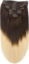Remy Human Hair extensions straight 18 - bruin / blond T2/27#