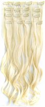 Clip in hairextensions 7 set wavy blond - 613#