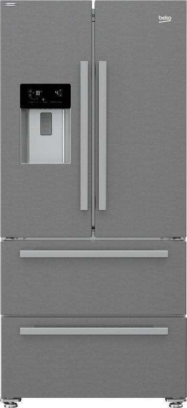 Beko GNE60530DXN Amerikaanse koelkast RVS French Door 4 groenteladen Active Fresh Blue Light ijsautomaat