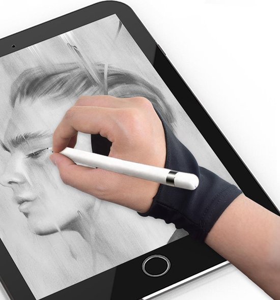 GadgetBay Anti-touch handschoen sleeve Apple Pencil Samsung Stylus - Zwart Rechterhand - GadgetBay