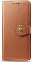 Samsung Galaxy Note 10 Plus Hoesje - Mobigear - Snap Button Serie - Kunstlederen Bookcase - Cognac - Hoesje Geschikt Voor Samsung Galaxy Note 10 Plus