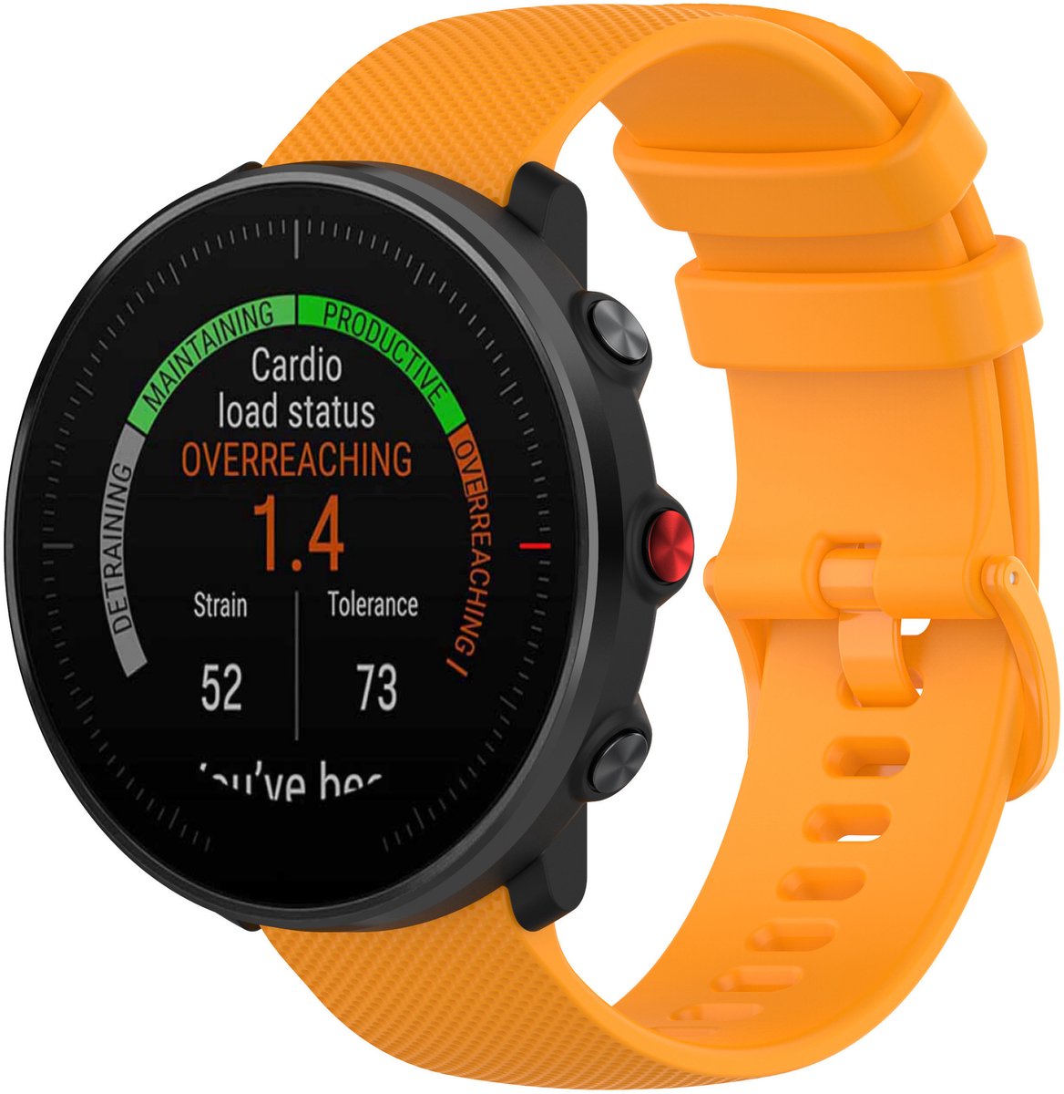123watches sport gesp band - oranje - - Geschikt voor Polar Vantage M / Vantage M2 / Vantage M3 /Vantage V3 / Grit X / Grit X Pro / Grit X2 Pro / Overige smartwatches met 22mm bandje