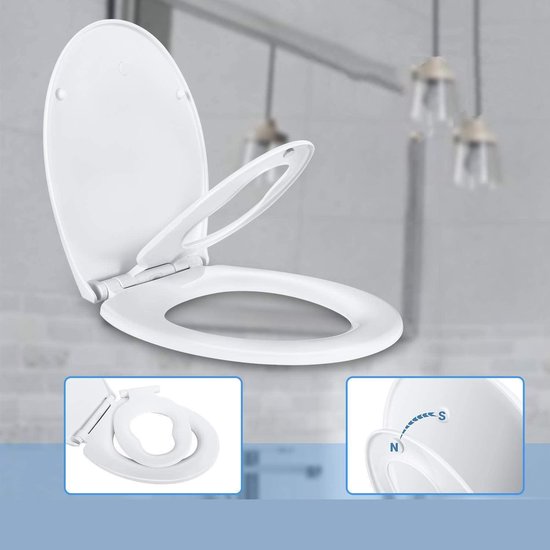 Saqu Touch Double toiletbril met kinderzitje, softclose en quickrelease 33,1x45,4 x4,7cm wit