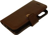 Made-NL Samsung Galaxy A71 5G Handgemaakte book case Grijs zwart blauw leer robuuste hoesje