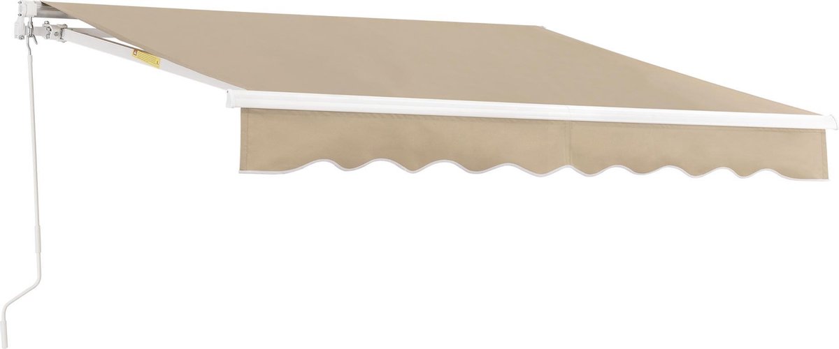 Zonnescherm luifel handbediend met knikarm 300x250 cm beige