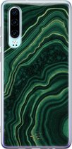 Huawei P30 hoesje - Agate groen - Siliconen - Soft Case Telefoonhoesje - Print - Groen