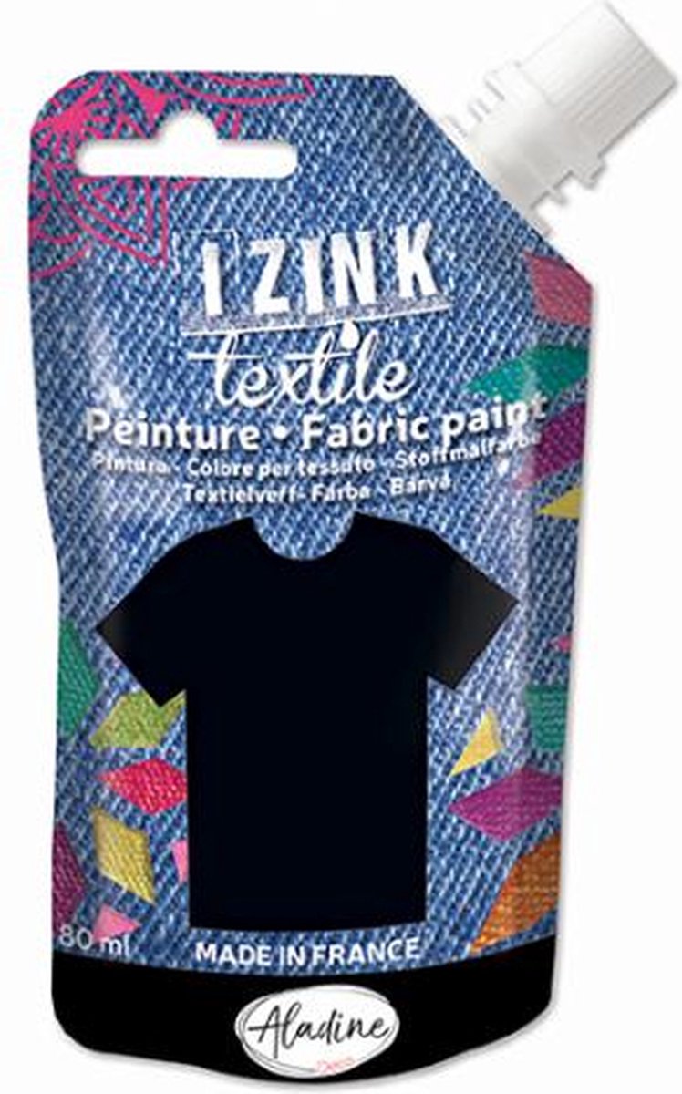 Izink Fabric Paint Textile Noir Astrakan 50 ml