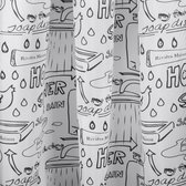 Differnz de douche Differnz - 180 x 200 cm - Lesté - 100% Polyester - Wit/ Zwart