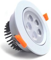 LED Downlight Inbouw 5W 80 ° Verstelbaar Rond - Wit licht
