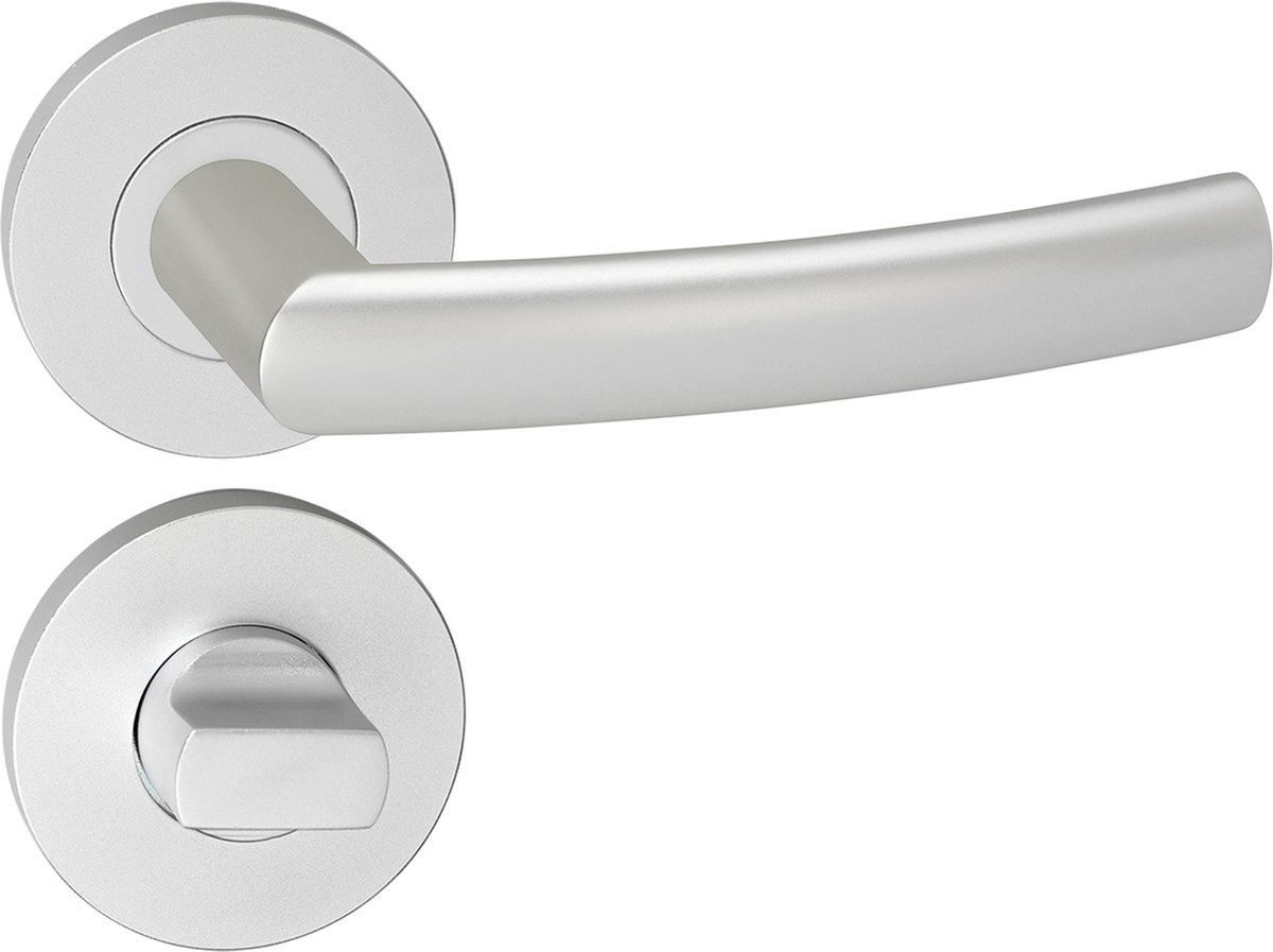 Impresso Burton Deurklink – Deurbeslag – Rond – Rozet met Toiletsluiting – Zilver