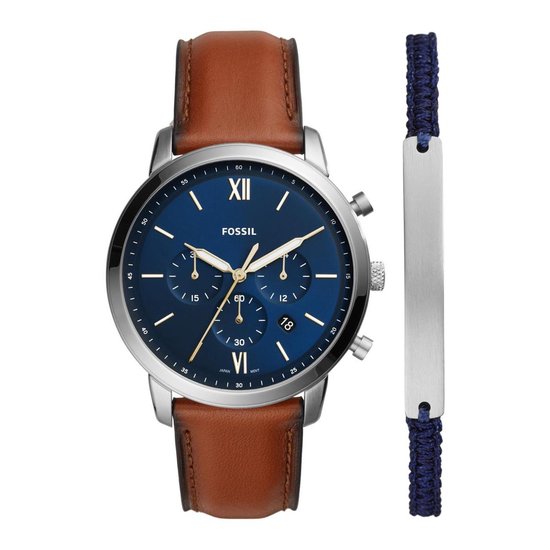 Fossil Neutra Chrono FS5708SET Heren Horloge 44 mm - roestvrij staal |  bol.com