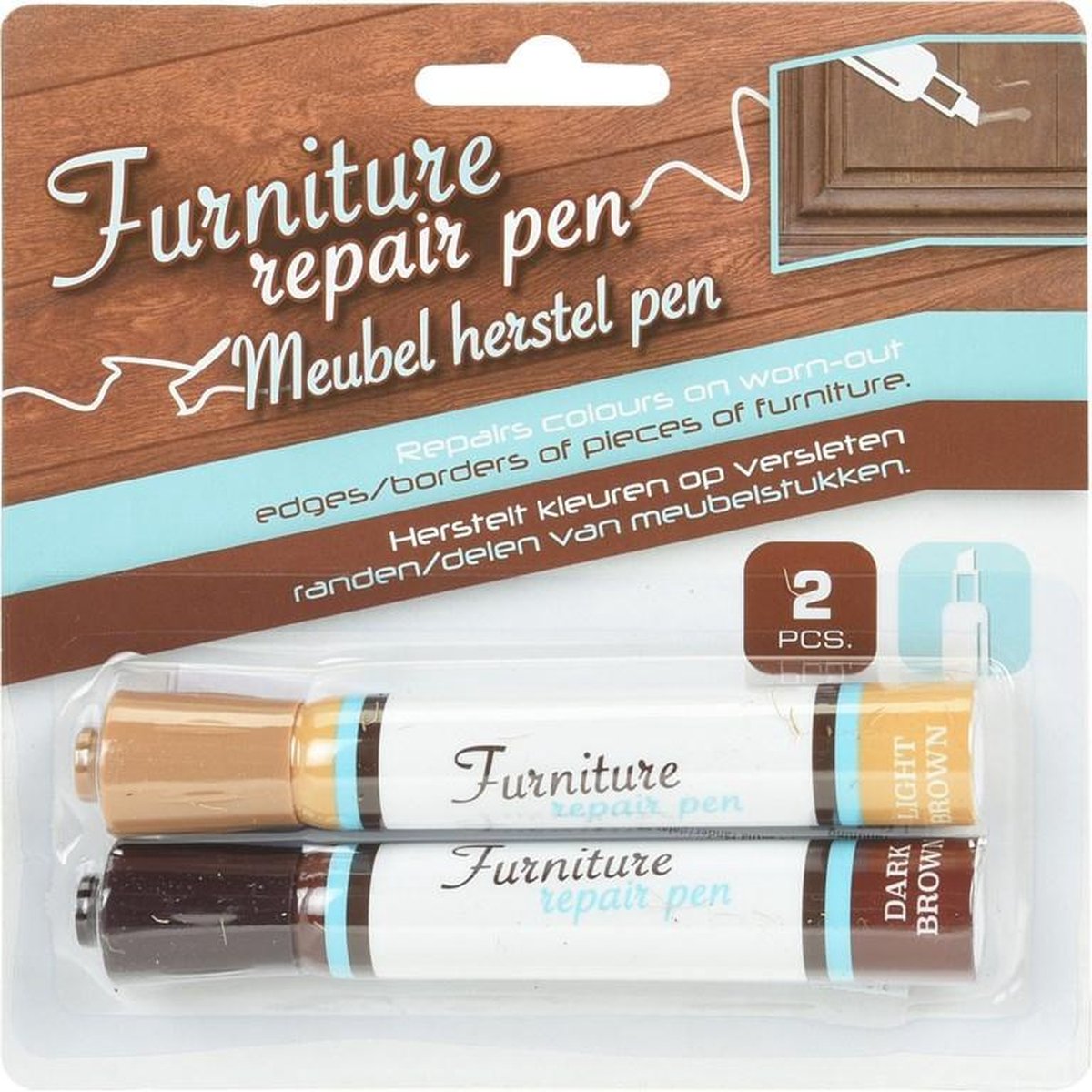 Meubel Reparatie Stift - Meubel Herstel Pen - Meubel Marker - 2 Stiften - Excellent Houseware
