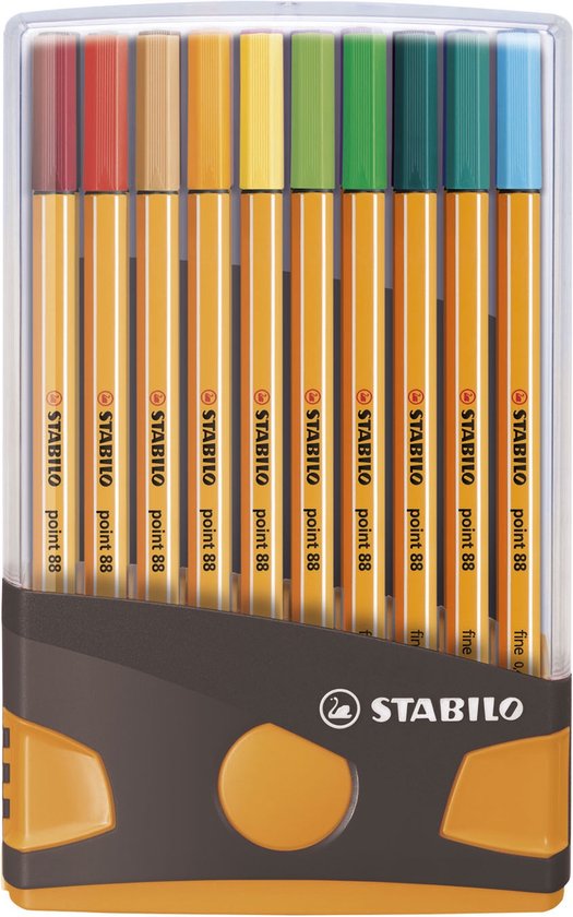 STABILO point 88 - ColorParade - Antraciet/Oranje - Set Met 20  Verschillende Kleuren | bol.com