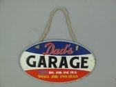 wandbord - retro reclame dad's garage - Metaal - 0,5 cm hoog