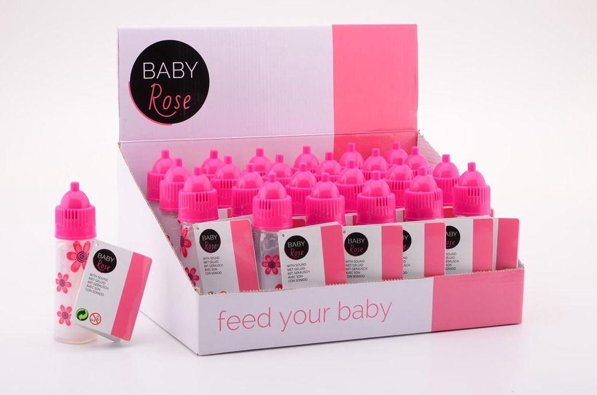 John Toy Baby Rose zuigfles met geluid