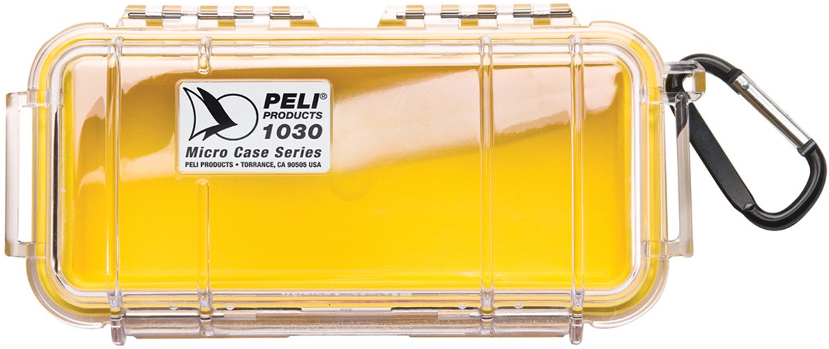 Peli - Micro Case - IP67 - waterdicht - watertight - dustproof - stofdicht - opbergen - #1030 WL WI-YELLOW CLEAR