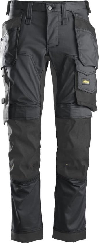 Foto: Snickers allroundwork stretch werkbroek holsterzakken 6241 mannen staalgrijs zwart 48