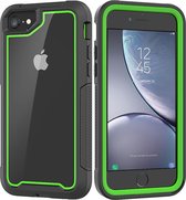 Apple iPhone 7 / 8 Backcover - Zwart / Groen - Shockproof Armor - Hybrid - Drop Tested