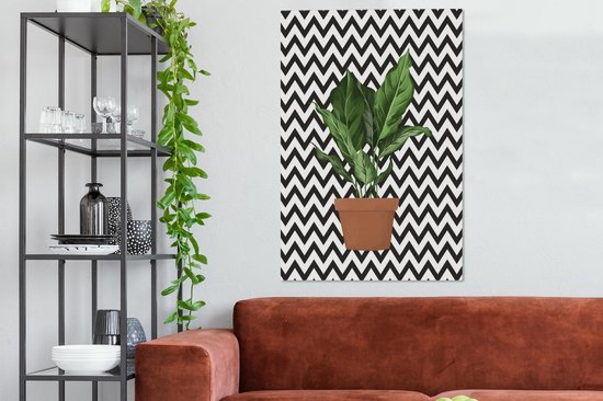 Canvas schilderij 80x120 cm - Wanddecoratie Planten - Plantenbak - Kamerplant - Muurdecoratie woonkamer - Slaapkamer decoratie - Kamer accessoires - Schilderijen op canvas