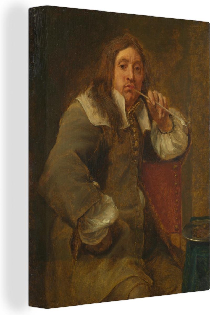 Canvas Schilderij Smell portrait of Lucas Fayd'herbe - Schilderij van Gonzola Conques - 60x80 cm - Wanddecoratie - OneMillionCanvasses
