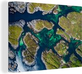 Les îles dans l'eau de la mer du Nord en vue d'oiseau toile 2cm 80x60 cm - Tirage photo sur toile (Décoration murale salon / chambre) / Mer et plage