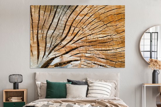 Peintures sur toile - Coupe transversale d'un tronc d'arbre - 150x100 cm - Décoration murale Art