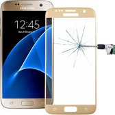 Voor Galaxy S7 / G930 0,26 mm 9H Oppervlaktehardheid 3D Explosiebestendig Gekleurd Zeefdruk Gehard glas Volledig scherm (goud)