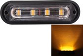 12W 720LM 4-LED Geel Licht 18 Flitspatronen Auto Strobe Noodwaarschuwingslampje Lamp, DC 12V
