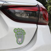 Baby in auto Happy Feet Shape Adoreable Style Car Free Sticker (groen)